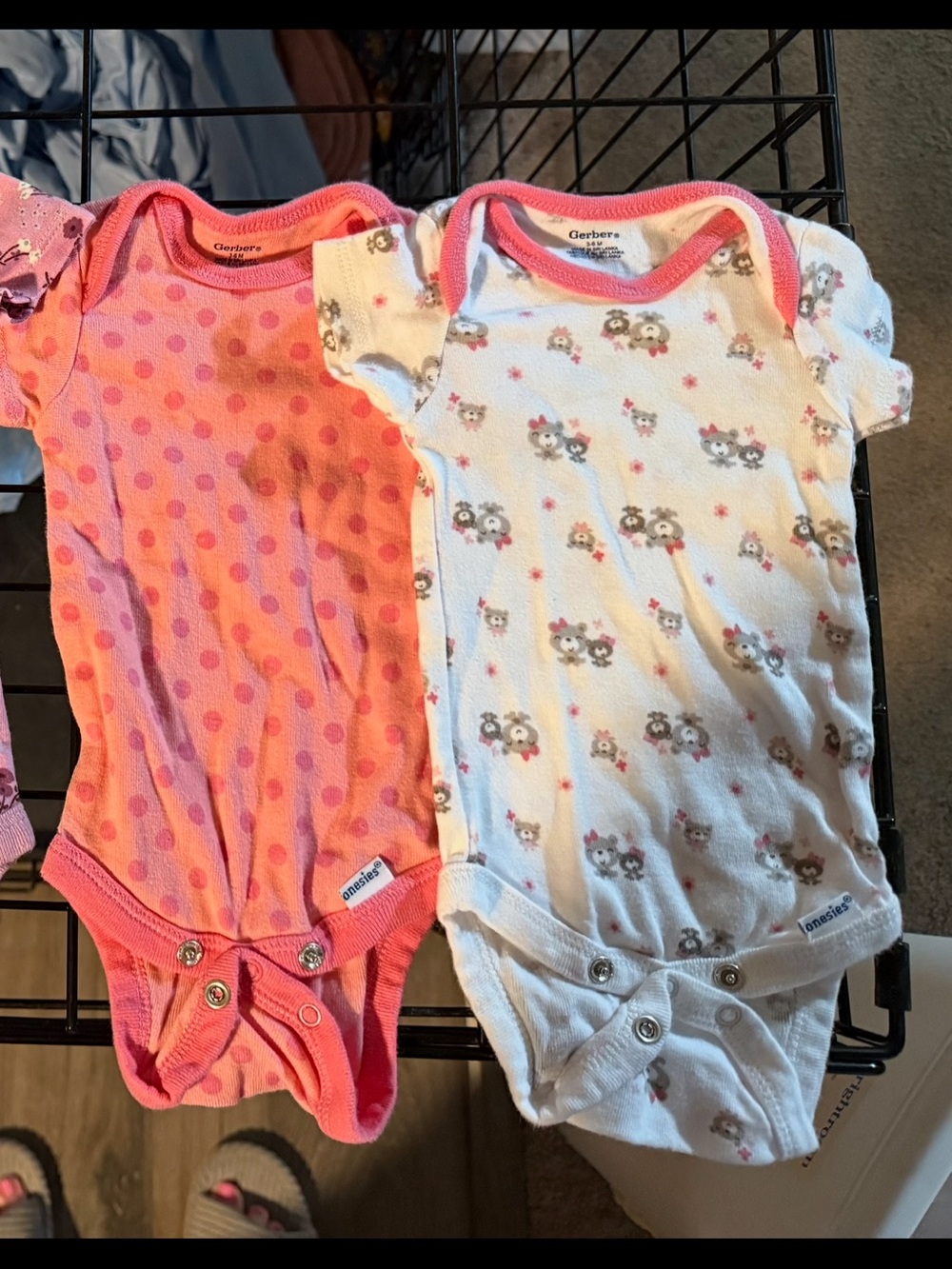 Gerber Baby One-Piece Bodysuit Set in Gray, Pink, Coral, White